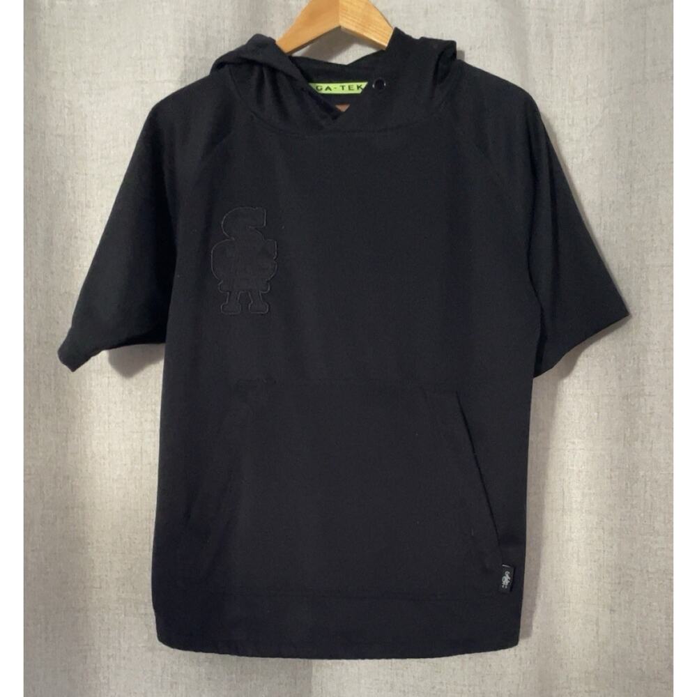 Saga Outerwear Black Hoodie Mens Small Pullover Short Sleeve Sweater